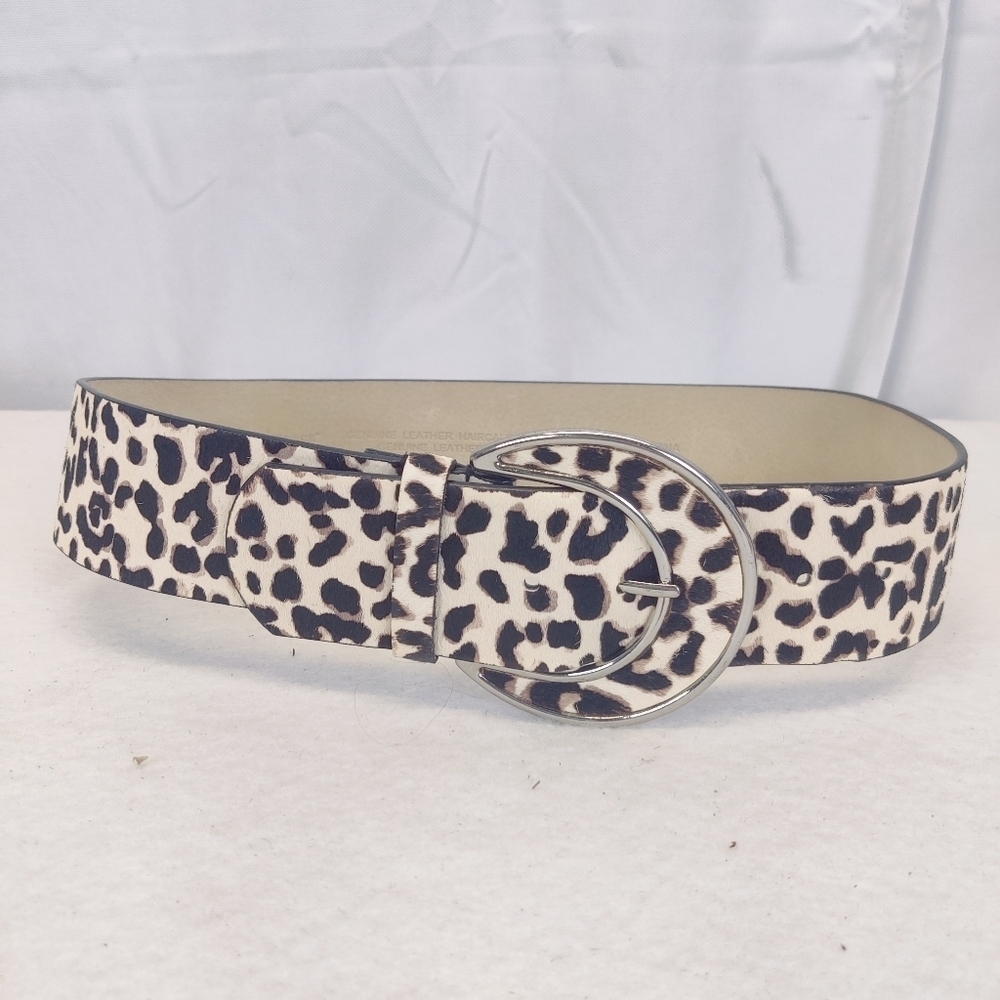 WHBM Animal Print Belt Calf Hair Size S Accent Statement White House Blck Market - Picture 11 of 11